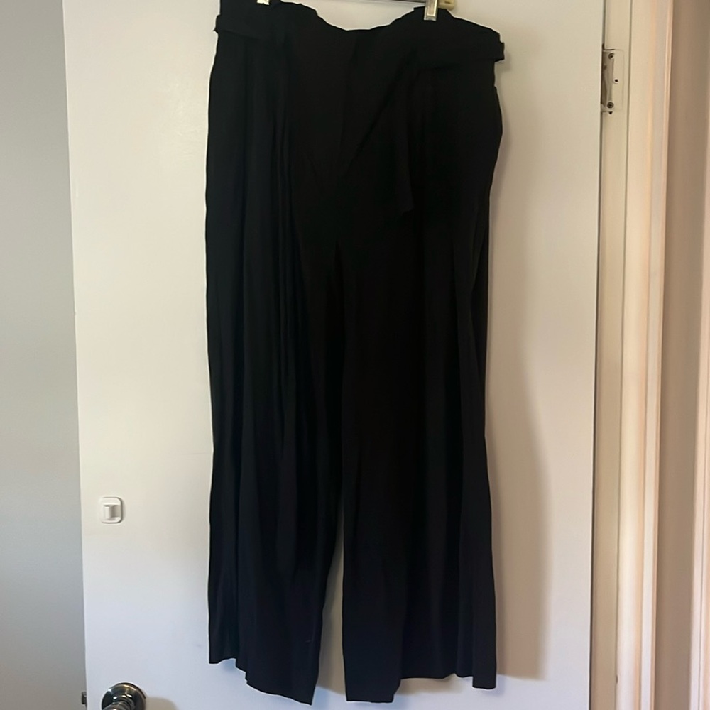 Ann Taylor wide leg tie waist pants